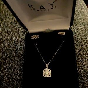 Kay jewelers diamond necklace and earrings